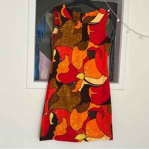 Vintage 1960s psychedelic dress, fits size 2